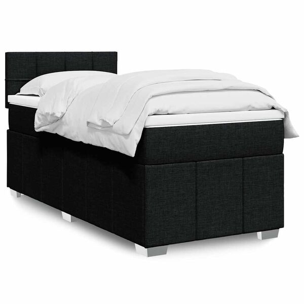 vidaXL &Kappa;&rho;&epsilon;&beta;ά&tau;&iota; Boxspring &mu;&epsilon; &Sigma;&tau;&rho;ώ&mu;&alpha; &Mu;&alpha;ύ&rho;&omicron; 80 x 200 &epsilon;&kappa;. &Upsilon;&phi;&alpha;&sigma;&mu;ά&tau;&iota;&nu;&omicron;