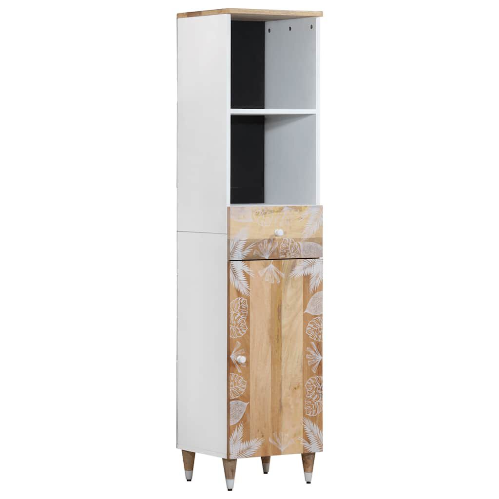 vidaXL Ντουλάπι Μπάνιου 38x33,5x160 εκ. από Μασίφ Ξύλο Μάνγκο