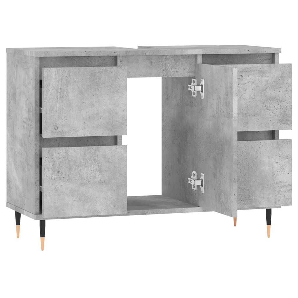 vidaXL Ντουλάπι Μπάνιου Γκρι Σκυροδέματος 80x33x60 εκ. Επεξ. Ξύλο