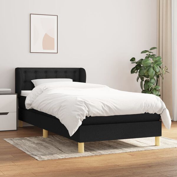 vidaXL &Kappa;&rho;&epsilon;&beta;ά&tau;&iota; Boxspring &mu;&epsilon; &Sigma;&tau;&rho;ώ&mu;&alpha; &Mu;&alpha;ύ&rho;&omicron; 90x200 &epsilon;&kappa;. &Upsilon;&phi;&alpha;&sigma;&mu;ά&tau;&iota;&nu;&omicron;