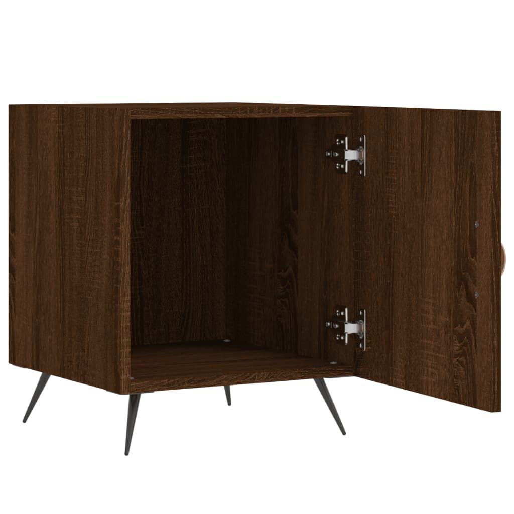 vidaXL Κομοδίνα 2 τεμ. Καφέ Δρυς 40 x 40 x 50 εκ. από Επεξεργ. Ξύλο