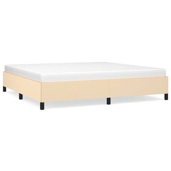 vidaXL Σκελετός Κρεβατιού Χωρίς Στρώμα Κρεμ 200x200 εκ. Υφασμάτινο
