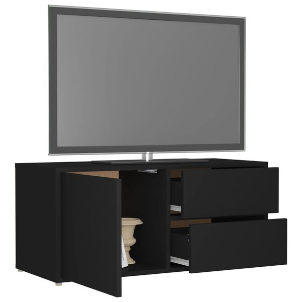 vidaXL Έπιπλο Τηλεόρασης Μαύρο 80 x 34 x 36 εκ. από Επεξ. Ξύλο