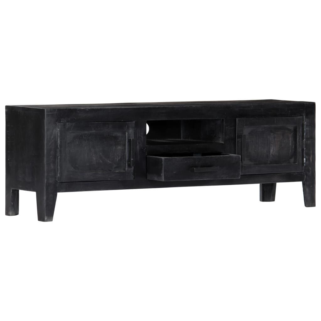 vidaXL Έπιπλο Τηλεόρασης Μαύρο 118 x 30 x 40 εκ. από Μασίφ Ξύλο Μάνγκο