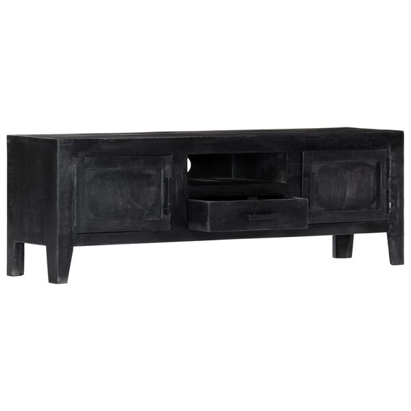 vidaXL Έπιπλο Τηλεόρασης Μαύρο 118 x 30 x 40 εκ. από Μασίφ Ξύλο Μάνγκο