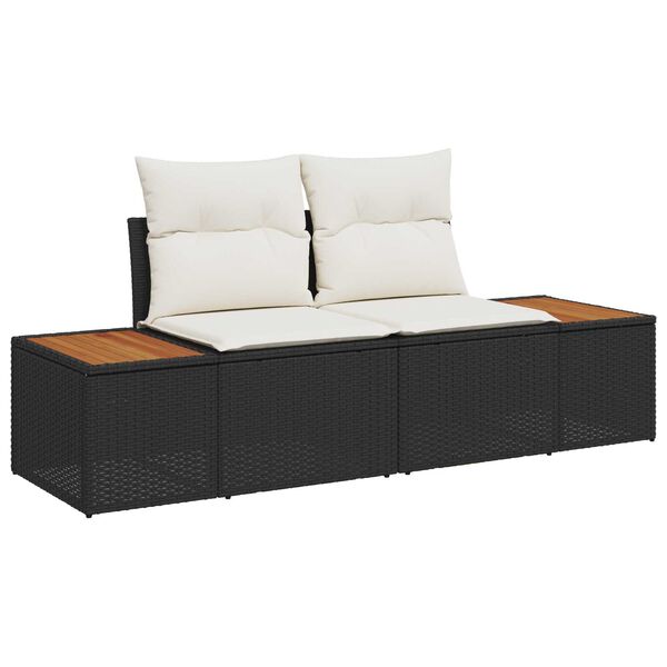 vidaXL Σετ Καναπέ Κήπου με αποθήκευση 9 pcs Μαύρο Πολυ ράταν