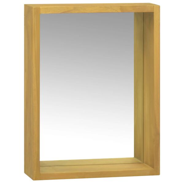 vidaXL Ντουλάπι Καθρέφτη 30 x 10 x 40 εκ. από Μασίφ Ξύλο Teak