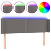 vidaXL Κεφαλάρι Κρεβατιού LED Γκρι 147x16x78/88εκ. από Συνθετικό Δέρμα