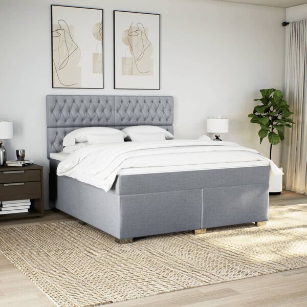 vidaXL &Kappa;&rho;&epsilon;&beta;ά&tau;&iota; Boxspring &mu;&epsilon; &Sigma;&tau;&rho;ώ&mu;&alpha; &Alpha;&nu;&omicron;&iota;&chi;&tau;ό &Gamma;&kappa;&rho;&iota; 180x200 &epsilon;&kappa;. &Upsilon;&phi;&alpha;&sigma;&mu;ά&tau;&iota;&nu;&omicron;