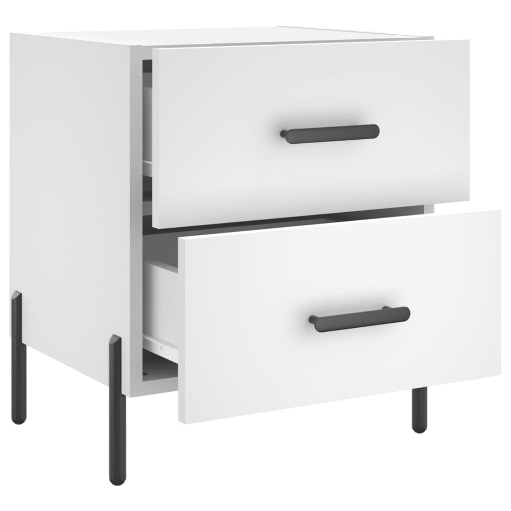 vidaXL Κομοδίνα 2 τεμ. Λευκά 40 x 35 x 47,5 εκ. από Επεξεργασμένο Ξύλο