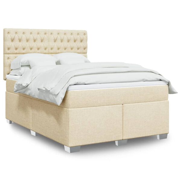 vidaXL &Kappa;&rho;&epsilon;&beta;ά&tau;&iota; Boxspring &mu;&epsilon; &Sigma;&tau;&rho;ώ&mu;&alpha; &Kappa;&rho;&epsilon;&mu; 160x200 &epsilon;&kappa;. &Upsilon;&phi;&alpha;&sigma;&mu;ά&tau;&iota;&nu;&omicron;