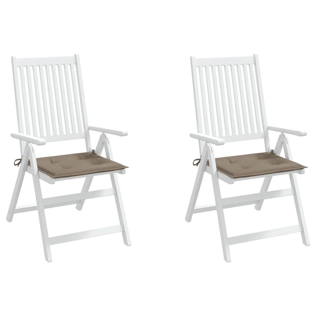 vidaXL Μαξιλάρια Καρέκλας Κήπου 2 τεμ. Taupe 40x40x4 εκ. Υφασμάτινα