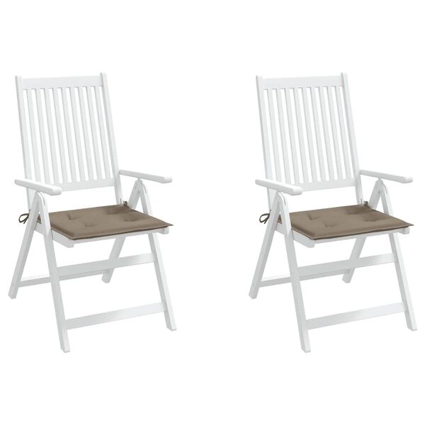 vidaXL Μαξιλάρια Καρέκλας Κήπου 2 τεμ. Taupe 40x40x4 εκ. Υφασμάτινα