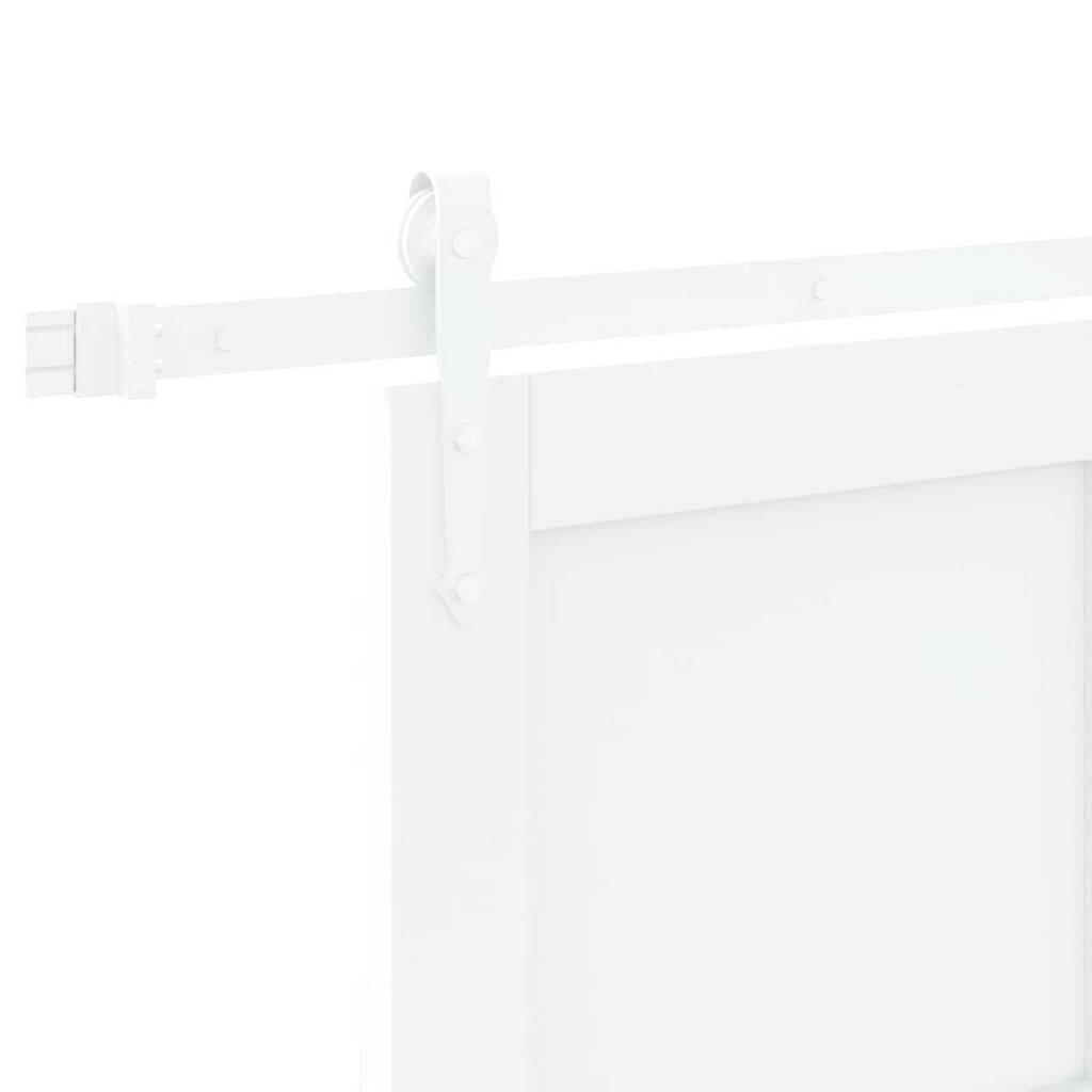 vidaXL Συρόμενη Πόρτα Λευκό 93 x 232 εκ. Μασίφ ξύλο πεύκου και χάλυβας