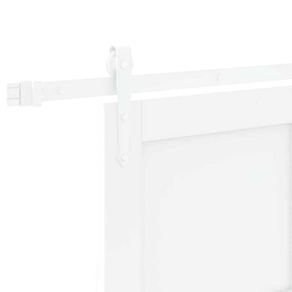 vidaXL Συρόμενη Πόρτα Λευκό 93 x 232 εκ. Μασίφ ξύλο πεύκου και χάλυβας