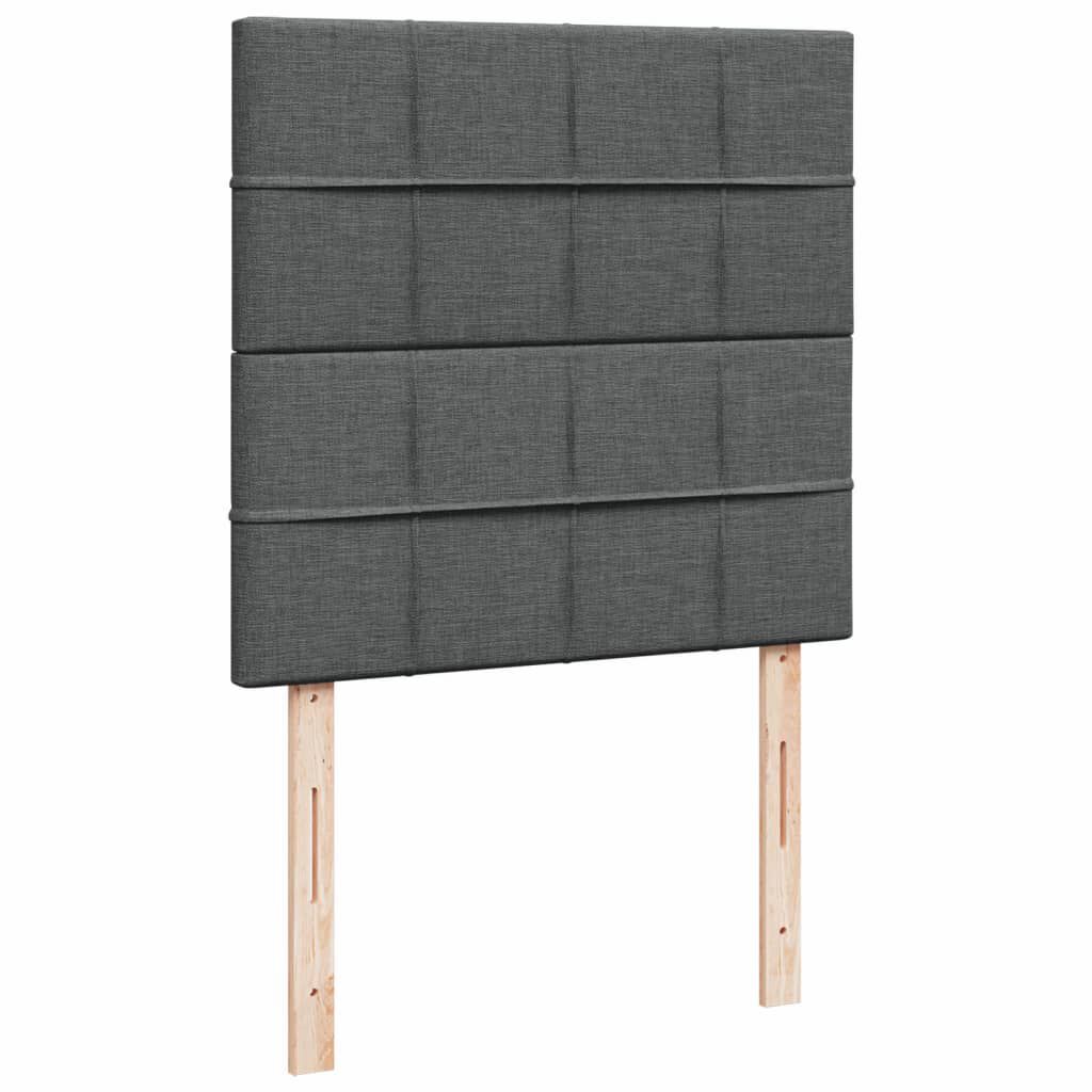 vidaXL Κρεβάτι Boxspring με Στρώμα Σκούρο Γκρι 100x200 εκ. Υφασμάτινο