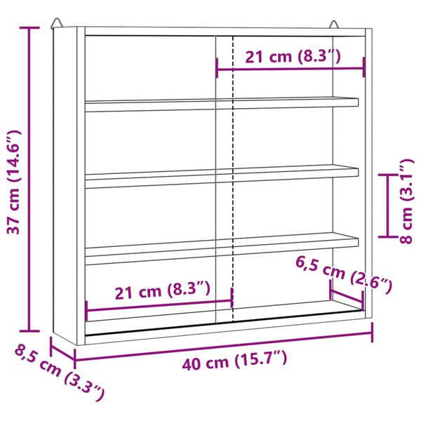 vidaXL Ξύλινη συλλεκτική βιτρίνα με πόρτες 40x8,5x37 εκ.