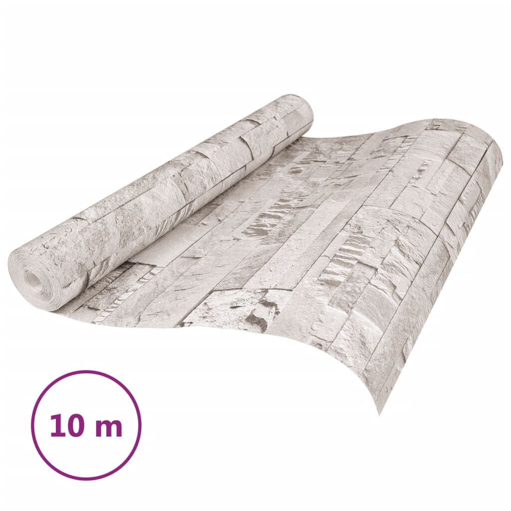 vidaXL Ταπετσαρία 3D με Σχέδιο Πέτρας Κρεμ 10x0,53μ Non-woven