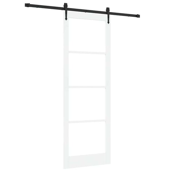 vidaXL Ολισθητή Πόρτα Λευκό 83 x 232 εκ. Ξύλο και μέταλλο