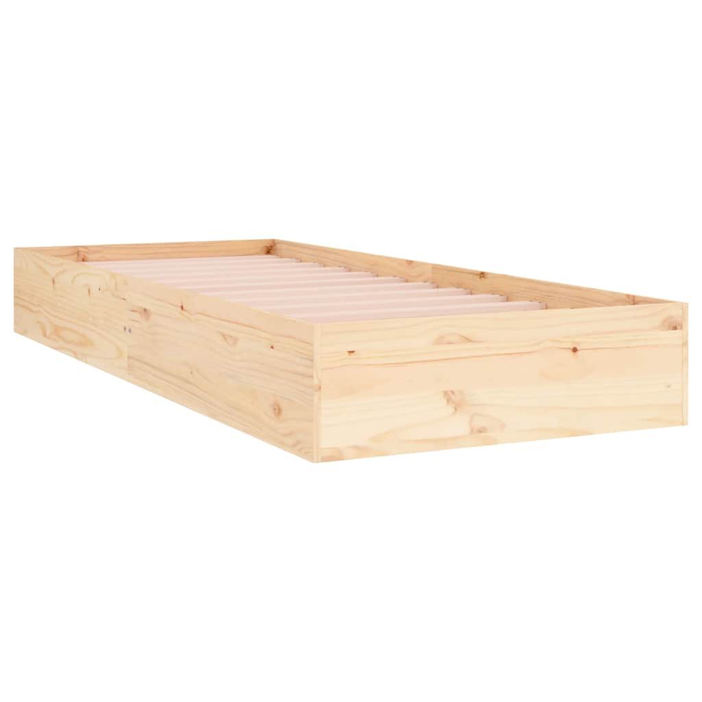 vidaXL Πλαίσιο Κρεβατιού 75 x 190 εκ. από Μασίφ Ξύλο Small Single