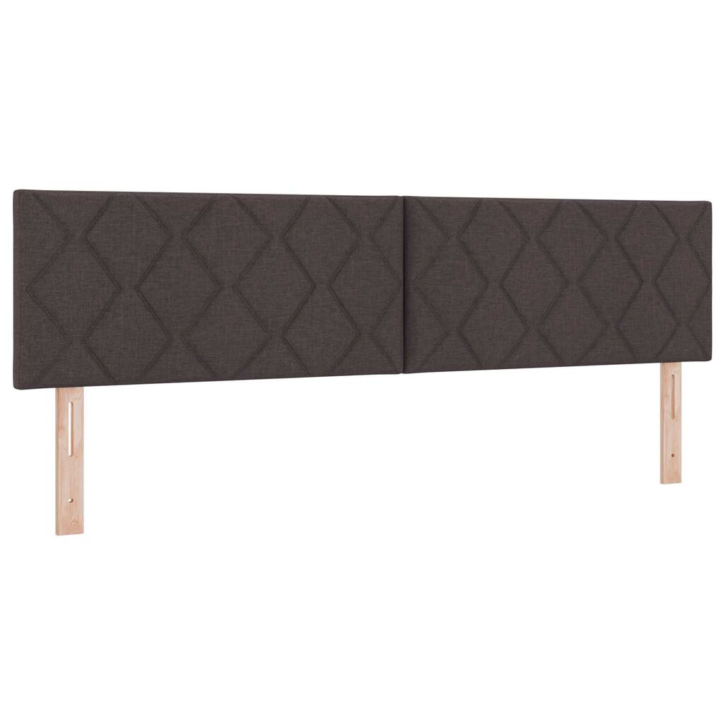 vidaXL Κρεβάτι με Στρώμα & Φωτισμό LED Σκούρο Καφέ 180x200 εκ. Υφασμα