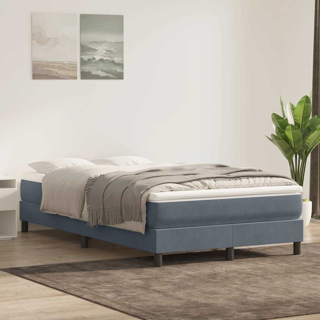 vidaXL Box Spring Κρεβάτι χωρίς στρώμα Σκούρο γκρι Βελούδινο