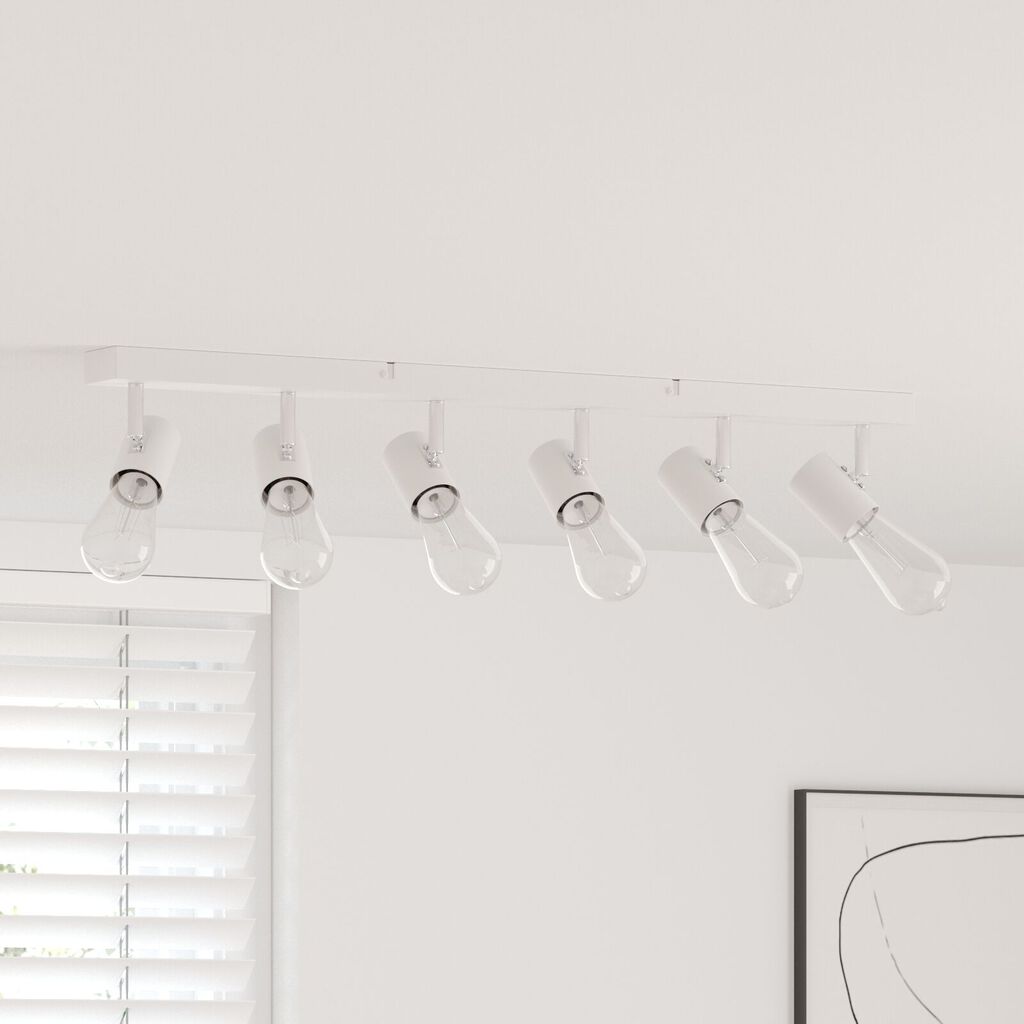 vidaXL Προβολέας οροφής 6 Way Adjustable Λευκό E27
