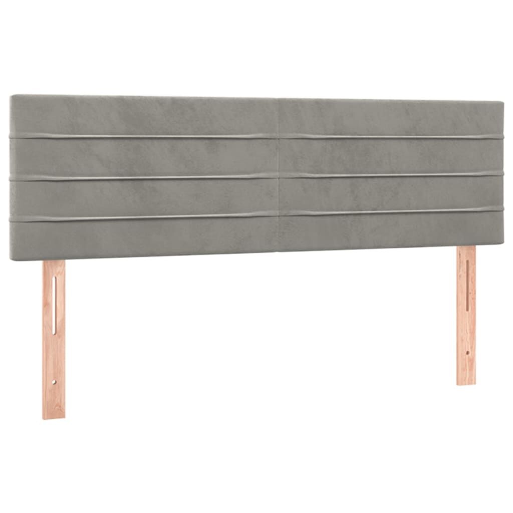 vidaXL Κρεβάτι Boxspring με Στρώμα Ανοιχτό Γκρι 140x200 εκ. Βελούδινο