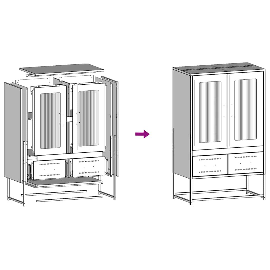 vidaXL Ντουλάπι Λευκό 68x39x111,5 εκ. από Χάλυβα