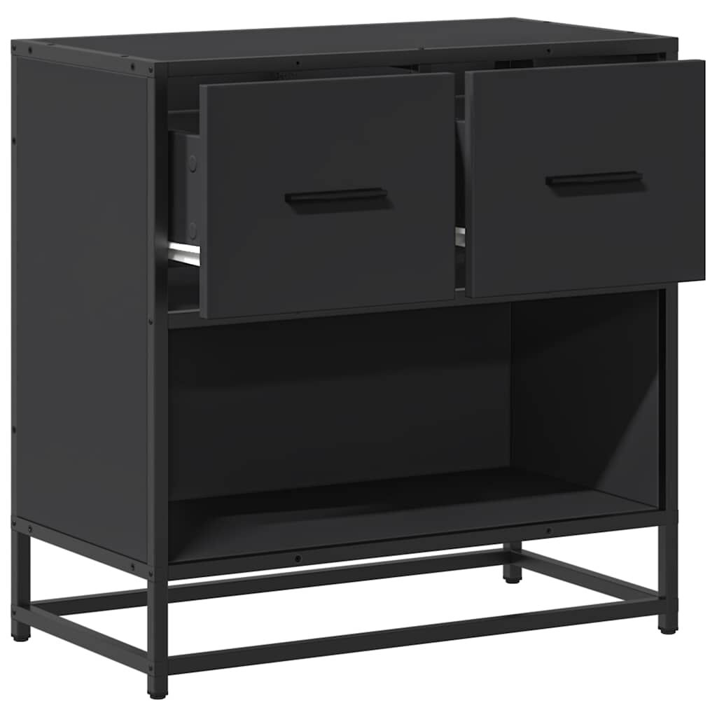 vidaXL Κομοδίνο Μαύρο 60x31x60 cm Κατασκευασμένο ξύλο και μέταλλο