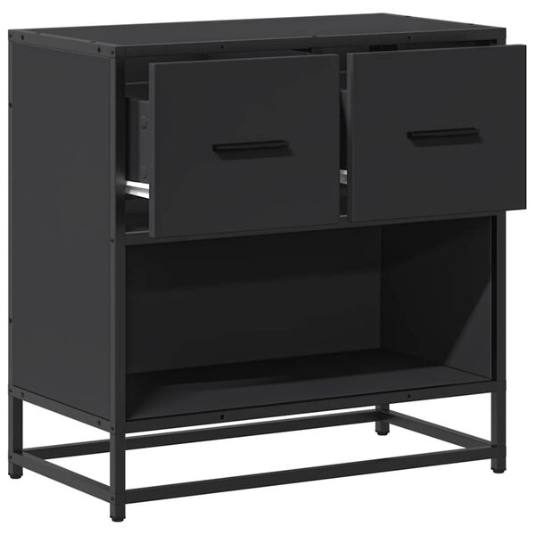 vidaXL Κομοδίνο Μαύρο 60x31x60 cm Κατασκευασμένο ξύλο και μέταλλο