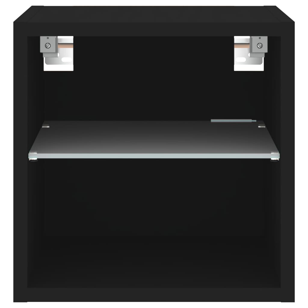 vidaXL Έπιπλο Τοίχου Τηλεόρασης με LED Μαύρο 30 x 28,5 x 30 εκ.
