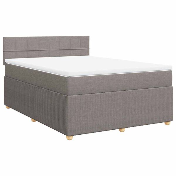 vidaXL &Kappa;&rho;&epsilon;&beta;ά&tau;&iota; Boxspring &mu;&epsilon; &Sigma;&tau;&rho;ώ&mu;&alpha; Taupe 140x190 &epsilon;&kappa;. &Upsilon;&phi;&alpha;&sigma;&mu;ά&tau;&iota;&nu;&omicron;