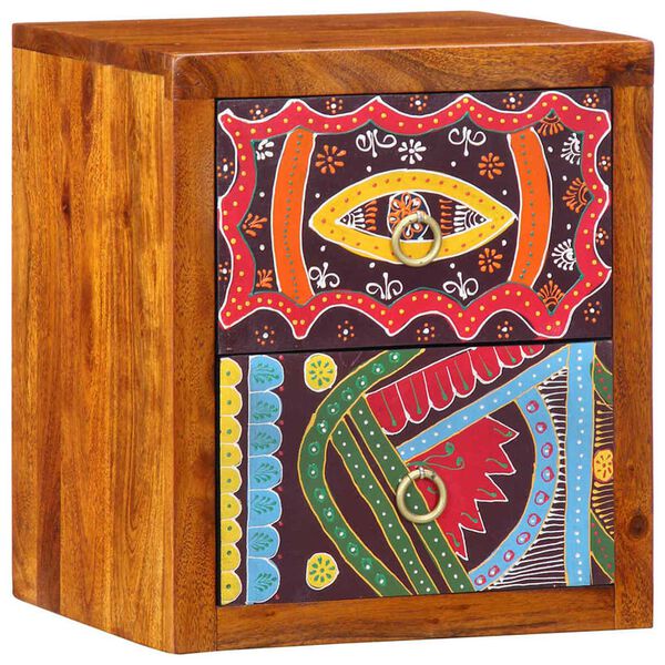 vidaXL Κομοδίνο με συρτάρι Καφέ 35 x 30 x 40 εκ. Μασίφ ξύλο ακακίας