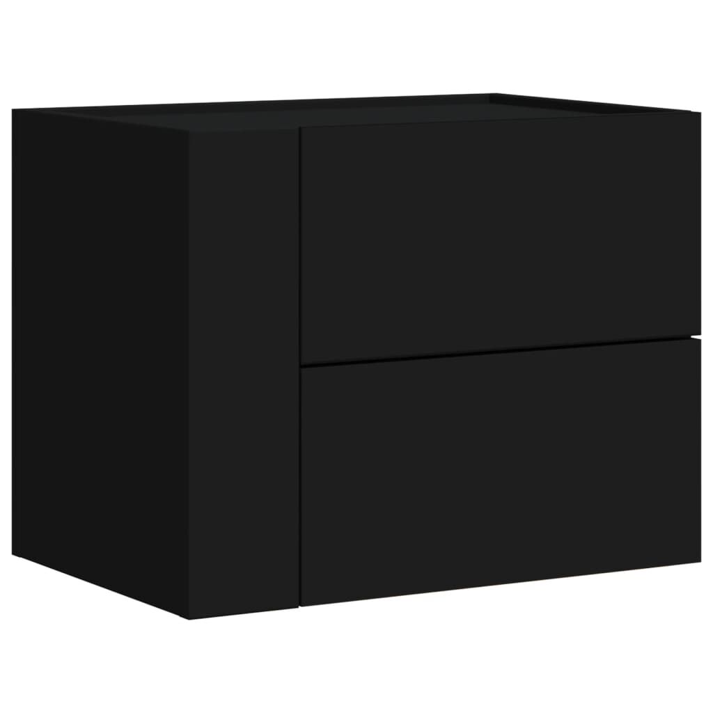 vidaXL Κομοδίνο Επιτοίχιο Μαύρο 45x30x35 εκ.