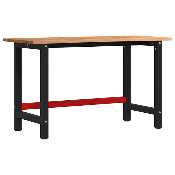 vidaXL Πάγκος Εργασίας Ανοιχτό Καφέ 140x60x81,5 cm Μασίφ Ξύλο Δρυς