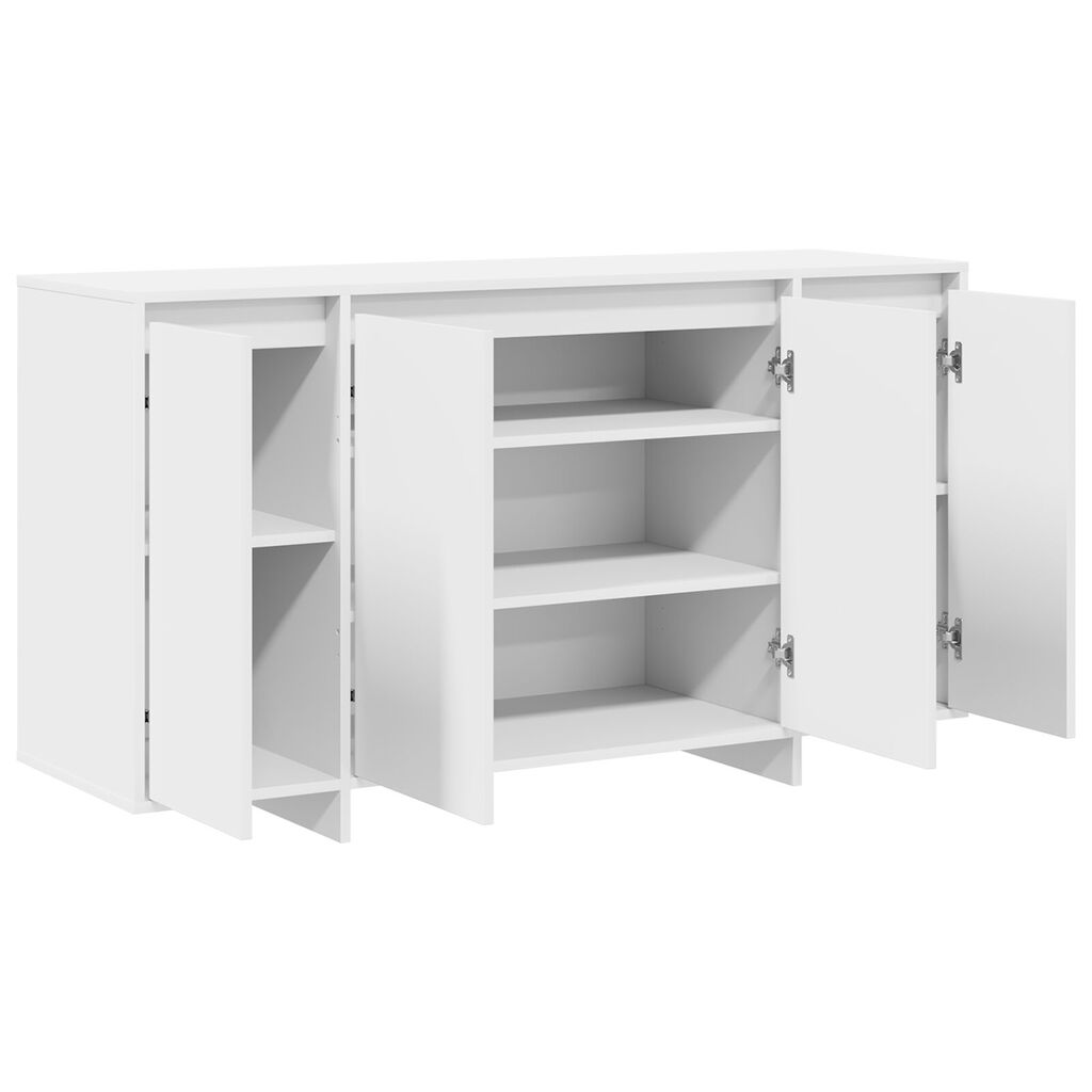 vidaXL Λευκό Πλαϊνό Γραφείο Λευκό Ξύλο 135 x 41 x 75 εκ.