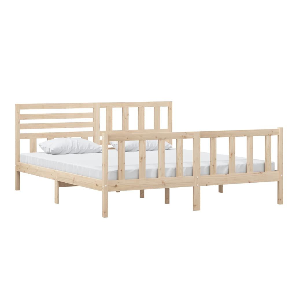 vidaXL Πλαίσιο Κρεβατιού 180 x 200 εκ. Μασίφ Ξύλο Super King Size