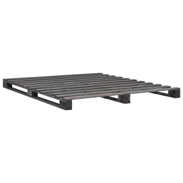 vidaXL Πλαίσιο Κρεβατιού Γκρι 180 x 200 εκ. Παλέτες Μασίφ Ξύλο Πεύκου