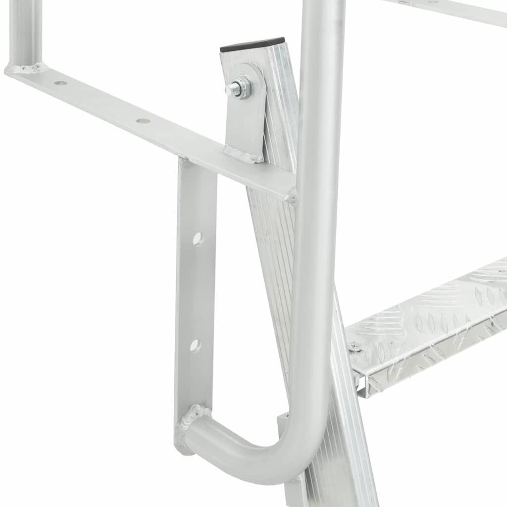 vidaXL Σκάλα Dock 3 Σκαλοπατιών Ασημί 58 x 77 x 144 εκ Αλουμίνιο