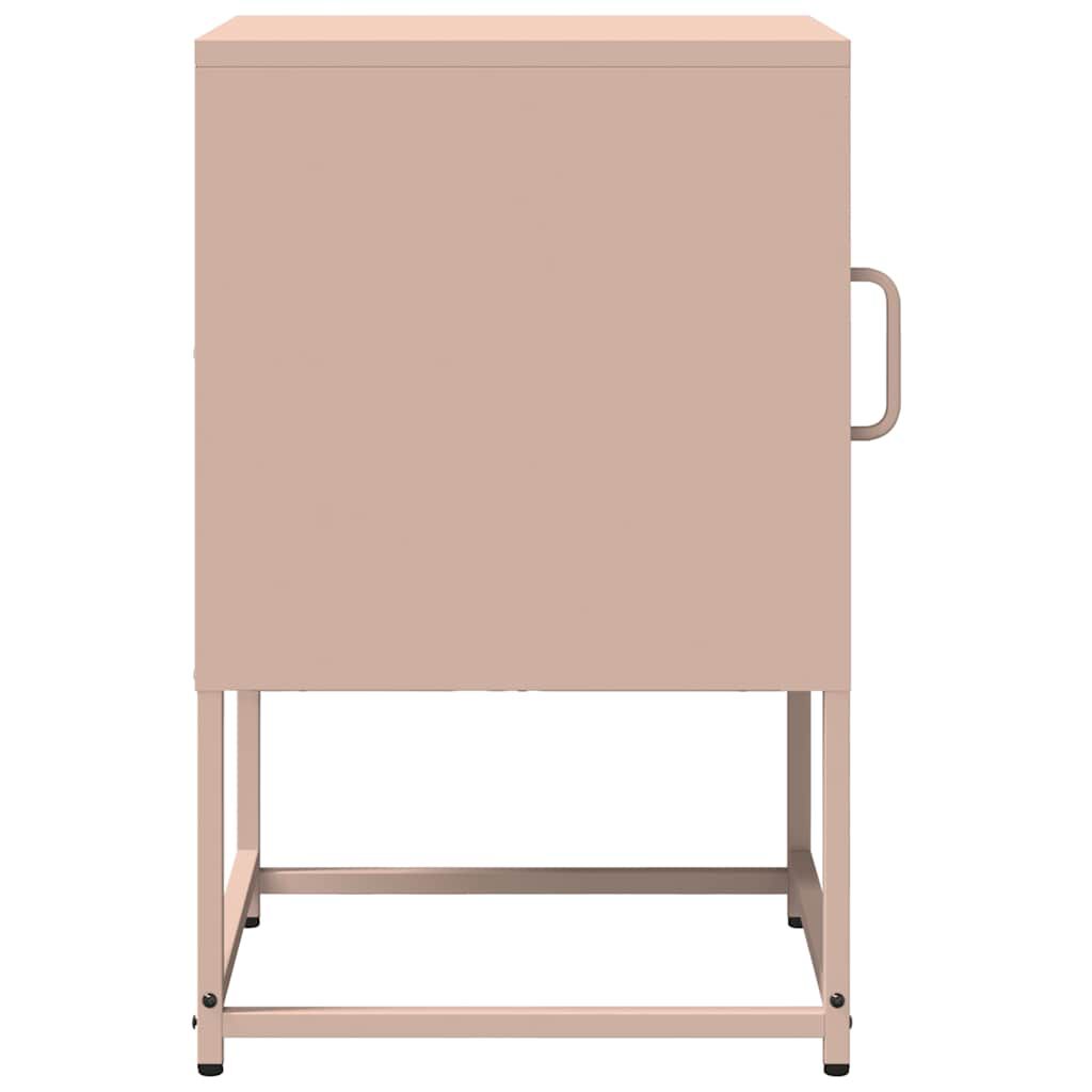vidaXL Κομοδίνο ροζ 36x39x60,5 cm από χάλυβα ψυχρής έλασης