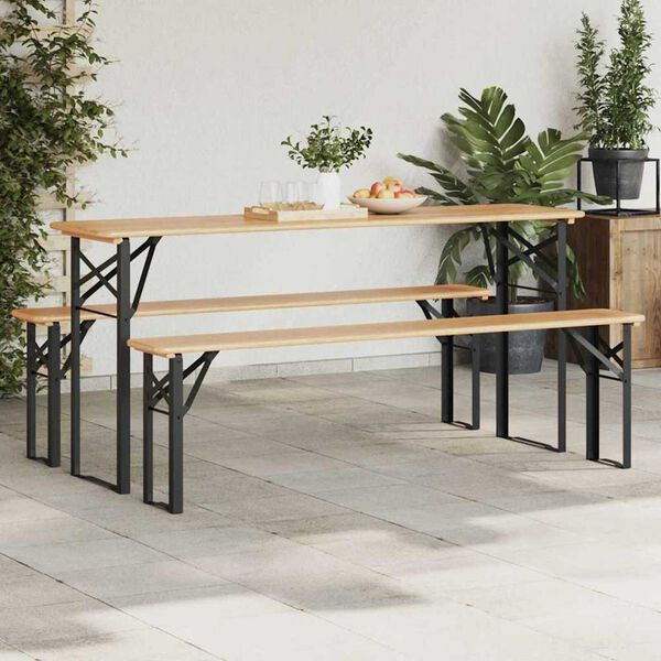 vidaXL Πόδι Τραπέζι Μπύρας 2 pcs Μαύρο 39 x 3 x 75 εκ