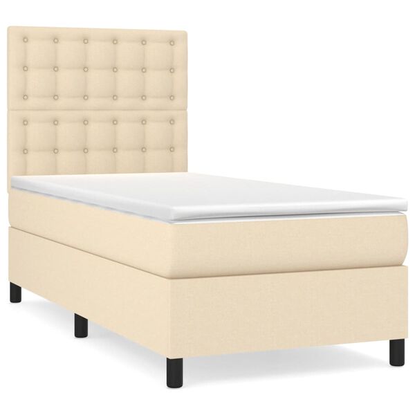 vidaXL &Kappa;&rho;&epsilon;&beta;ά&tau;&iota; Boxspring &mu;&epsilon; &Sigma;&tau;&rho;ώ&mu;&alpha; &Kappa;&rho;&epsilon;&mu; 100 x 200 &epsilon;&kappa;. &Upsilon;&phi;&alpha;&sigma;&mu;ά&tau;&iota;&nu;&omicron;