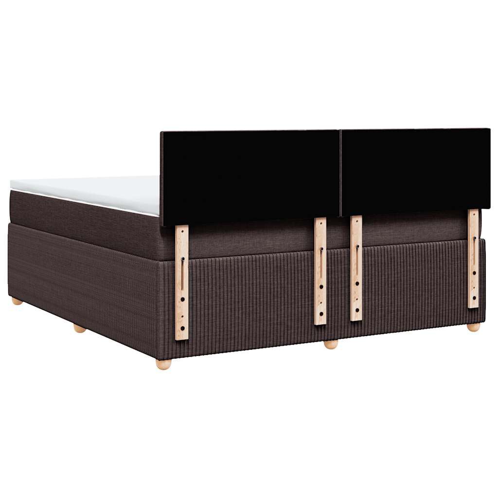 vidaXL Κρεβάτι Boxspring με Στρώμα Σκούρο Καφέ 180x200 εκ Υφασμάτινο