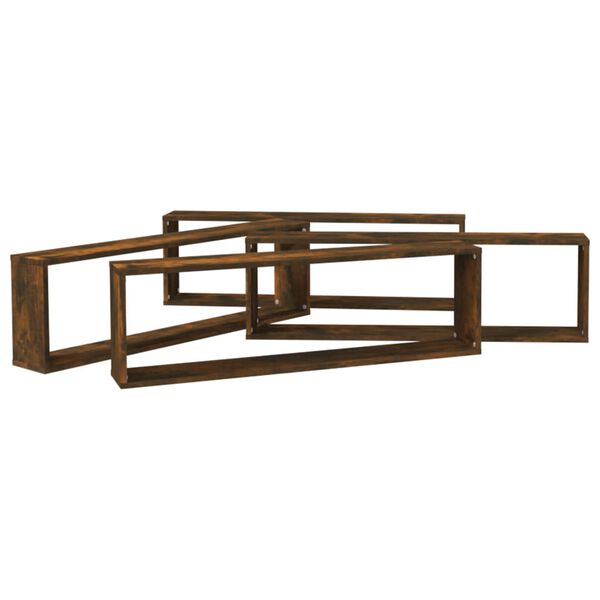 vidaXL Ραφιέρες Τοίχου Κύβοι 4 τεμ. Καπν. Δρυς 100x15x30εκ. Επεξ. Ξύλο