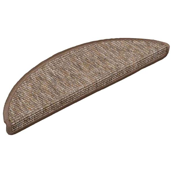 vidaXL Πατάκια Σκαλοπάτια 15 τεμ. Ανοιχτό Καφέ Ημίκυκλα 56x17x3 εκ.