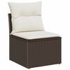 vidaXL Σετ Καναπέ Κήπου με μαξιλάρι 7 pcs Καφέ και κρεμ Πολυ ράταν