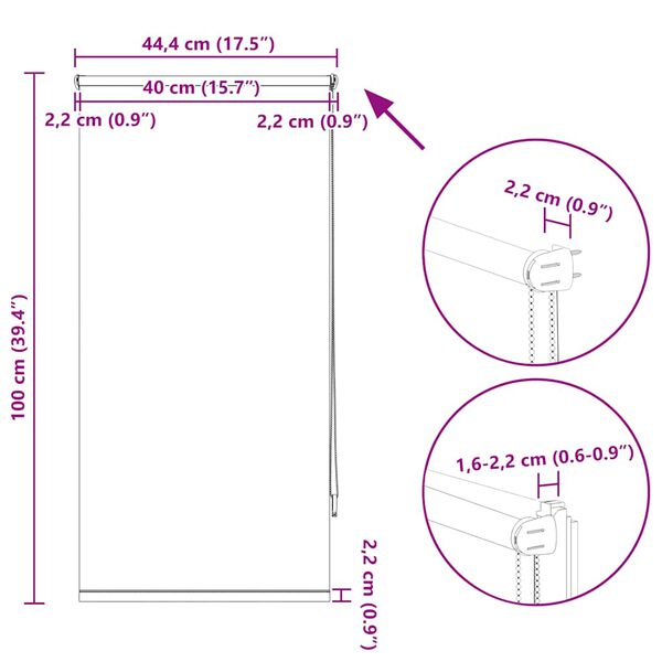 Ρόλερ Σκίασης Blackout Εκρού 40 x 100 cm