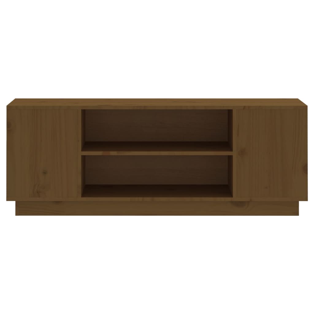 vidaXL Έπιπλο Τηλεόρασης Καφέ Μελί 110x35x40,5εκ από Μασίφ Ξύλο Πεύκου