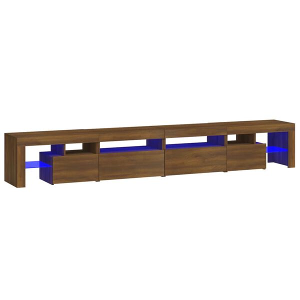 vidaXL Έπιπλο Τηλεόρασης με LED Καφέ Δρυς 260x36,5x40 εκ.